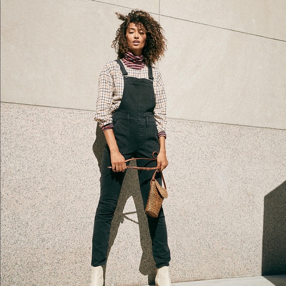 Madewell Black Skinny Overalls Lunar Wash XSTall - Picture 3 of 11